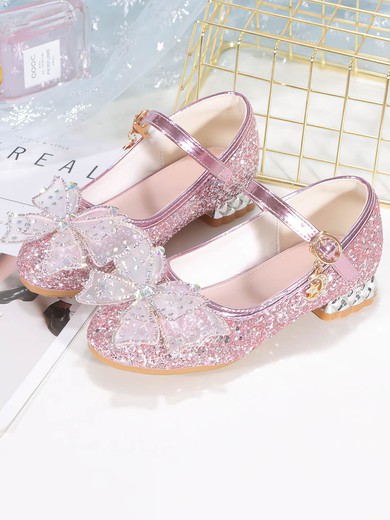Kids' Flats Sparkling Glitter Buckle Flat Heel Girl Shoes #UKM03031531