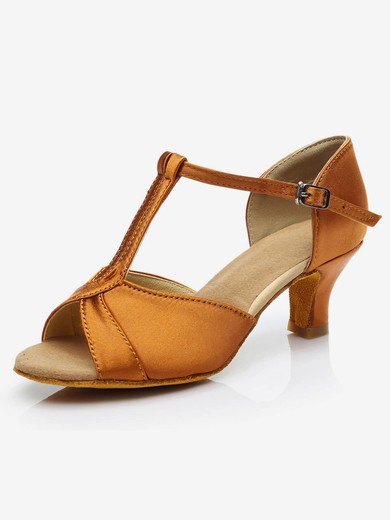 Women's Sandals Satin Buckle Kitten Heel Dance Shoes #UKM03031091