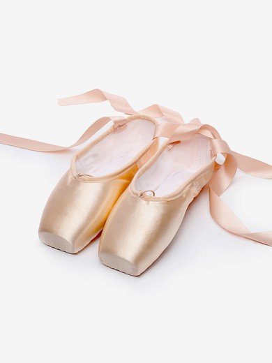 Kids' Closed Toe Satin Lace-up Flat Heel Dance Shoes #UKM03031092