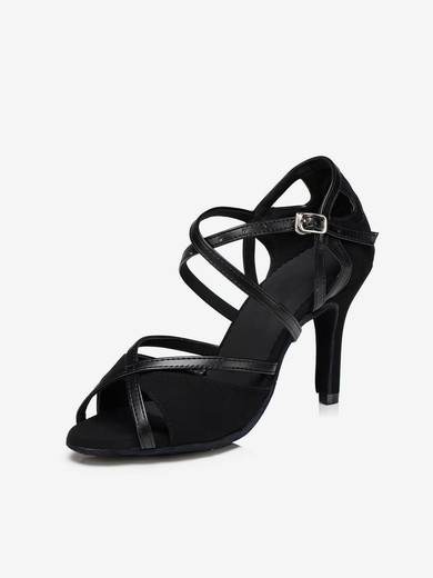 Women's Sandals Velvet Buckle Spool Heel Dance Shoes #UKM03031097