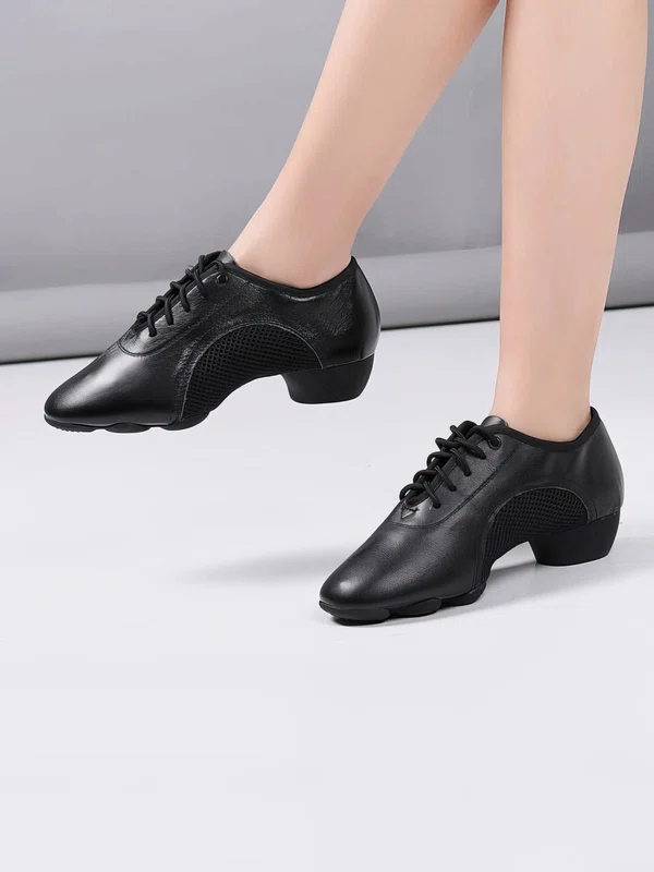 Women's Closed Toe Real Leather Flat Heel Dance Shoes #UKM03031221