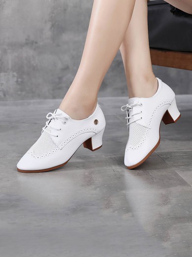 Women's Flats Real Leather Flat Heel Dance Shoes #UKM03031222