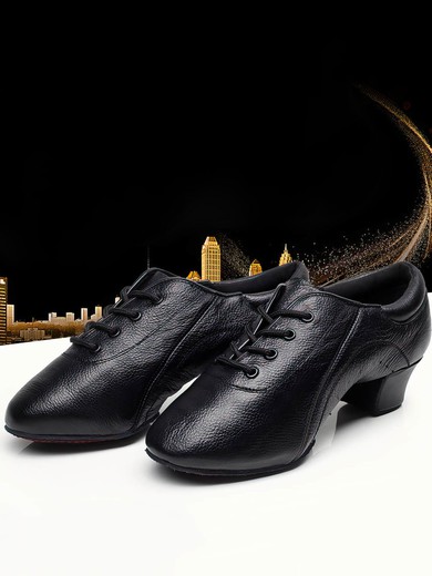 Women's Closed Toe Real Leather Kitten Heel Dance Shoes #UKM03031261