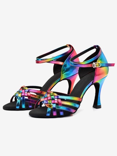 Women's Sandals PVC Buckle Kitten Heel Dance Shoes #UKM03031270