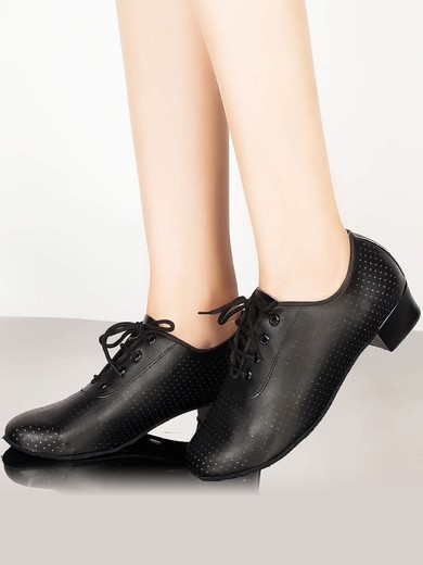 Women's Closed Toe Real Leather Flat Heel Dance Shoes #UKM03031282