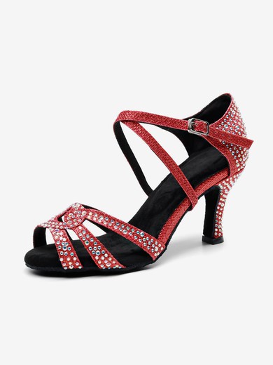 Women's Sandals Satin Crystal Stiletto Heel Dance Shoes #UKM03031284