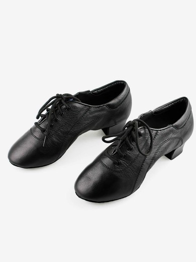 Men's Closed Toe Real Leather Flat Heel Dance Shoes #UKM03031292