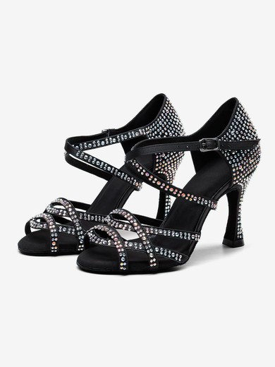 Women's Peep Toe PVC Crystal Stiletto Heel Dance Shoes #UKM03031339