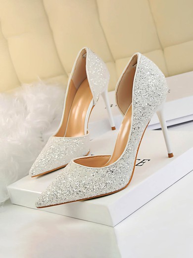 Women's Pumps Sparkling Glitter Stiletto Heel Wedding Shoes #UKM03031124
