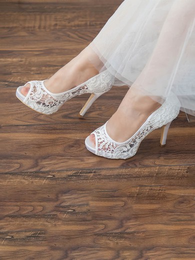 Women's Pumps Lace Stiletto Heel Wedding Shoes #UKM03031125