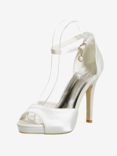 Women's Sandals Satin Stiletto Heel Wedding Shoes #UKM03031140