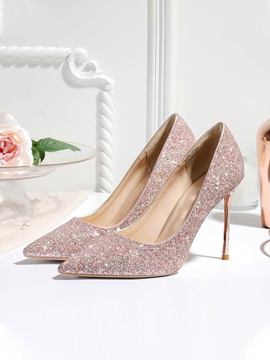 Women's Pumps Sparkling Glitter Stiletto Heel Wedding Shoes #UKM03031147