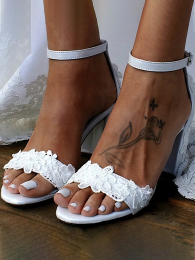 Women's Sandals PVC Flower Chunky Heel Wedding Shoes #UKM03031151