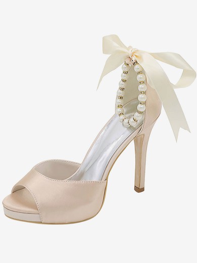 Women's Sandals Satin Bowknot Stiletto Heel Wedding Shoes #UKM03031167