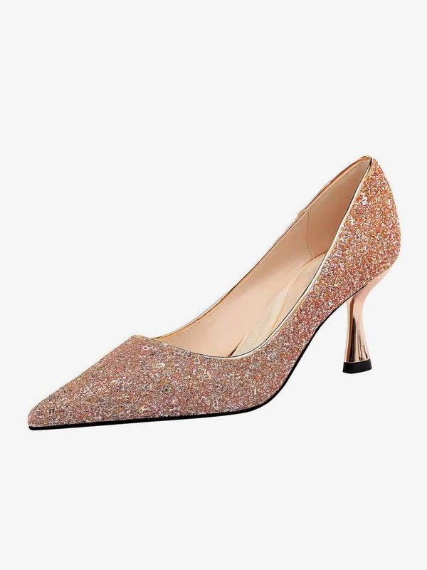 Women's Pumps PVC Sparkling Glitter Stiletto Heel Wedding Shoes #UKM03031183