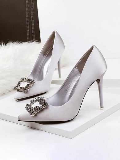 Women's Pumps PVC Crystal Stiletto Heel Wedding Shoes #UKM03031356