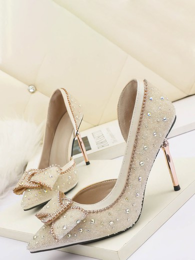 Women's Pumps PVC Bowknot Stiletto Heel Wedding Shoes #UKM03031358