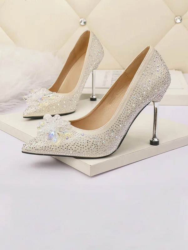 Women's Pumps PVC Crystal Stiletto Heel Wedding Shoes #UKM03031362