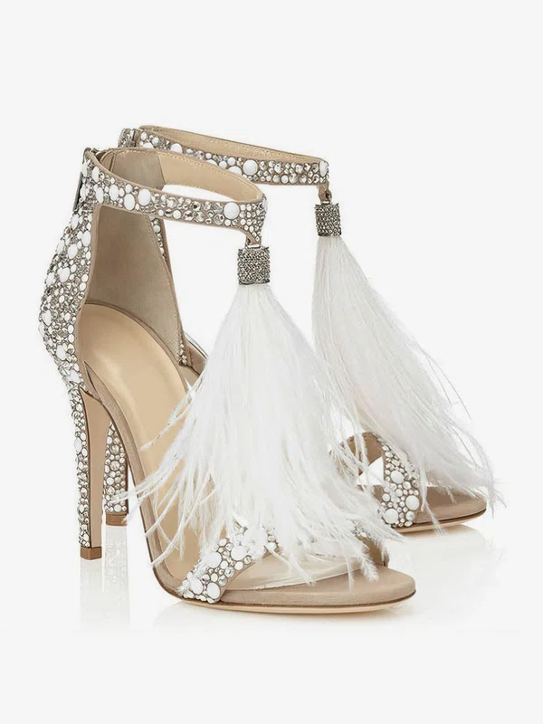 Women's Sandals PVC Zipper Stiletto Heel Wedding Shoes #UKM03031371