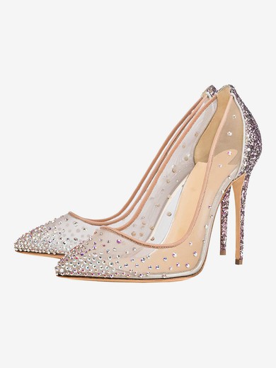 Women's Pumps PVC Sequin Stiletto Heel Wedding Shoes #UKM03031408