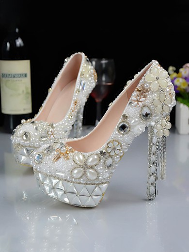 Women's Pumps PVC Crystal Stiletto Heel Wedding Shoes #UKM03031414