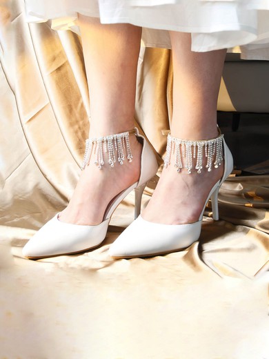 Women's Closed Toe PVC Buckle Stiletto Heel Wedding Shoes #UKM03031415