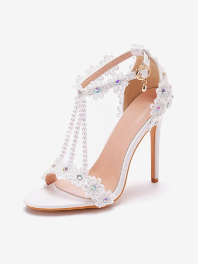 Women's Sandals PVC Buckle Stiletto Heel Wedding Shoes #UKM03031419