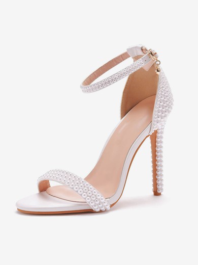 Women's Sandals PVC Buckle Stiletto Heel Wedding Shoes #UKM03031428