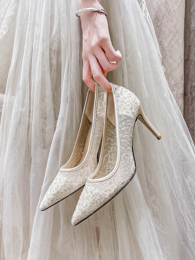 Women's Pumps Cloth Sequin Stiletto Heel Wedding Shoes #UKM03031444