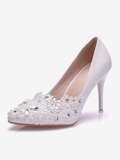 Women's Pumps PVC Flower Stiletto Heel Wedding Shoes #UKM03031445