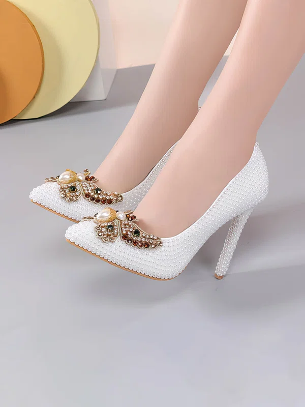Women's Pumps PVC Bowknot Stiletto Heel Wedding Shoes #UKM03031455