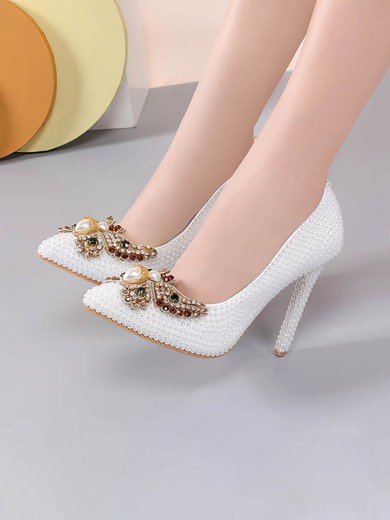 Women's Pumps PVC Bowknot Stiletto Heel Wedding Shoes #UKM03031455