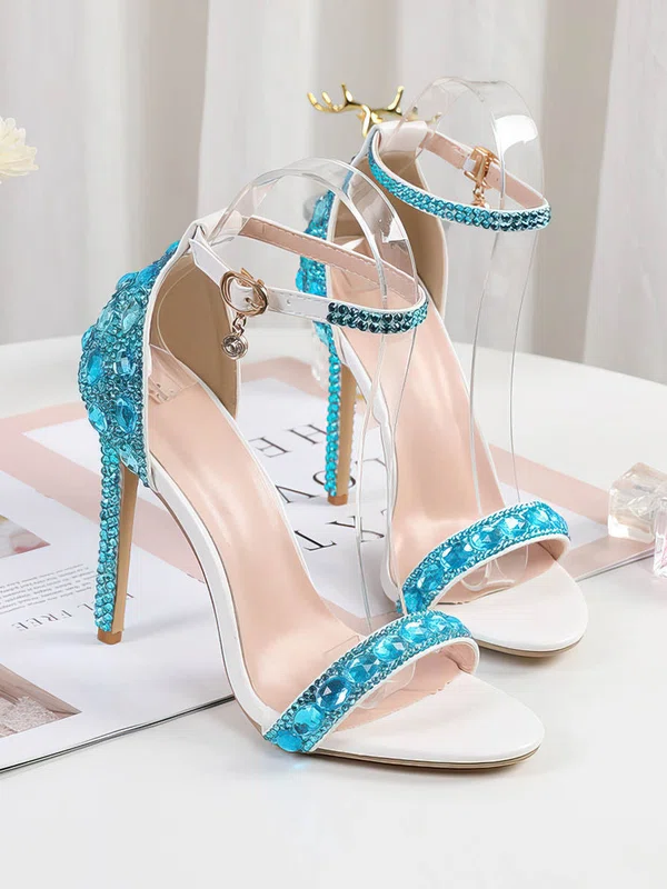 Women's Sandals PVC Buckle Stiletto Heel Wedding Shoes #UKM03031457