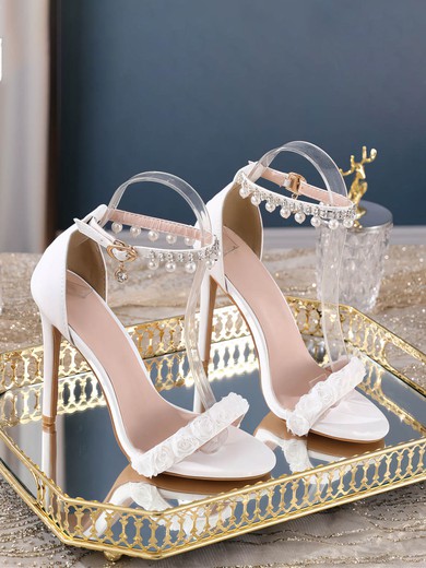 Women's Sandals PVC Buckle Stiletto Heel Wedding Shoes #UKM03031459