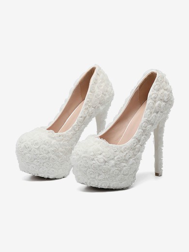 Women's Pumps PVC Flower Stiletto Heel Wedding Shoes #UKM03031467