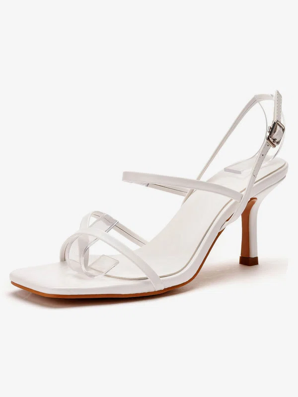 Women's Sandals PVC Buckle Stiletto Heel Wedding Shoes #UKM03031479