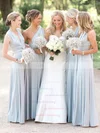 Chiffon V-neck A-line Floor-length Bridesmaid Dresses #UKM01013960