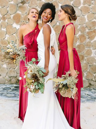 Deep red bridesmaid outlet dresses uk