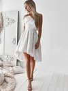 Lace One Shoulder A-line Asymmetrical Bridesmaid Dresses #UKM01014014