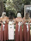 Chiffon Square Neckline A-line Floor-length Split Front Bridesmaid Dresses #UKM01014059