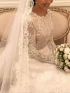 Ball Gown Illusion Lace Court Train Wedding Dresses With Bow #UKM00023987