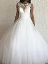 Ball Gown/Princess Illusion Tulle Sweep Train Wedding Dresses With Appliques Lace #UKM00023988