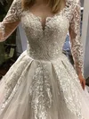 Ball Gown Illusion Tulle Sweep Train Wedding Dresses With Beading #UKM00023996