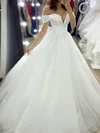 Ball Gown/Princess Off-the-shoulder Glitter Court Train Wedding Dresses #UKM00024033