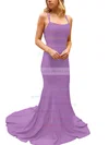 Silk-like Satin Square Neckline Trumpet/Mermaid Sweep Train Prom Dresses #UKM020107308