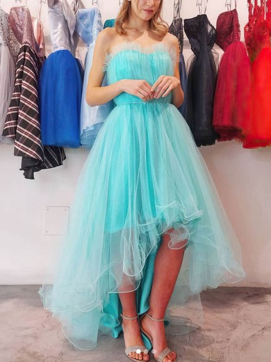 Tulle Sweetheart A-line Asymmetrical Prom Dresses #UKM020107355