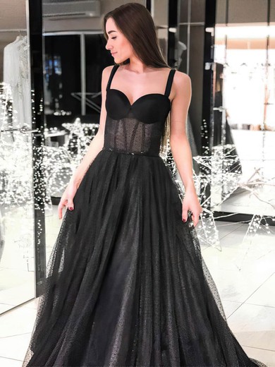 Ball Gown/Princess Sweep Train Sweetheart Tulle Sashes / Ribbons Prom Dresses #UKM020107465