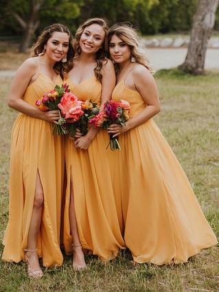 Light gold clearance bridesmaid dresses