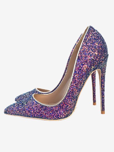 Women's Pumps Stiletto Heel PVC Sparkling Glitter Wedding Shoes #UKM03031022