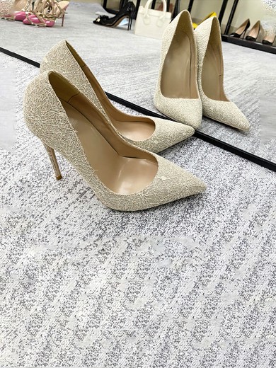 Women's Pumps Stiletto Heel PVC Sparkling Glitter Wedding Shoes #UKM03031042